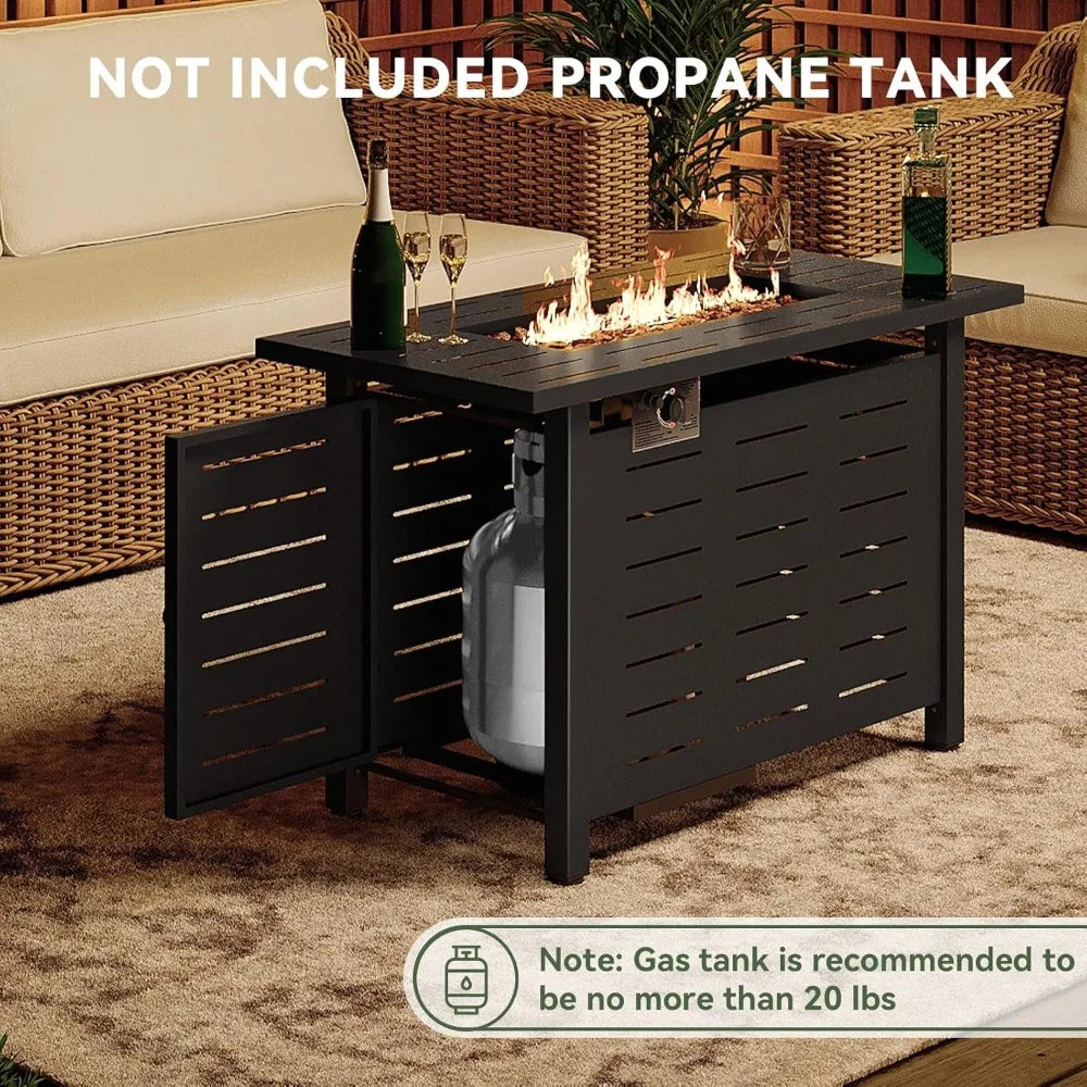 Aoxun Propane Fire Pit Table Outdoor 50000 BTU Weatherproof
