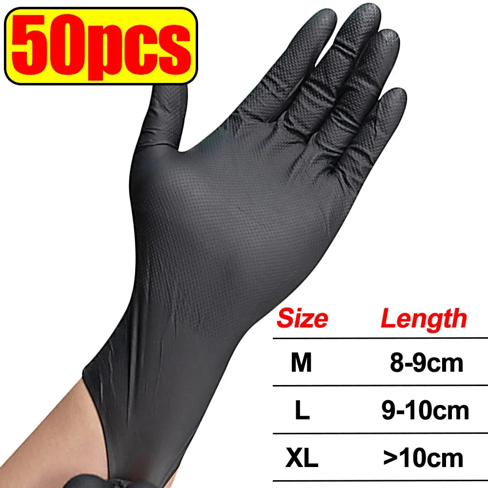 Heavy Duty Nitrile Gloves With Textured Grip For Mechanics And Garden