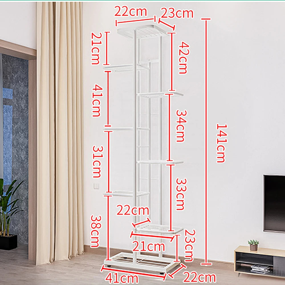 8 Tiers Metal Plant Stand Indoor Outdoor Tiered Shelf