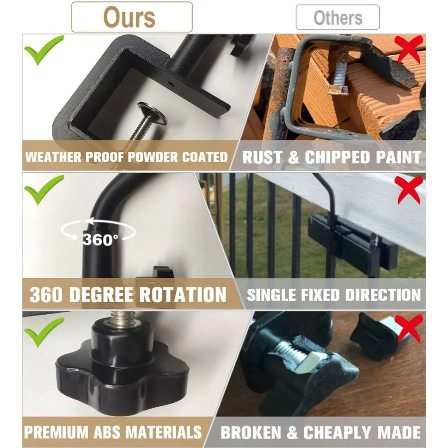 Extended Reach Deck Hook Hanger For Railing Heavy Duty Plant Holder