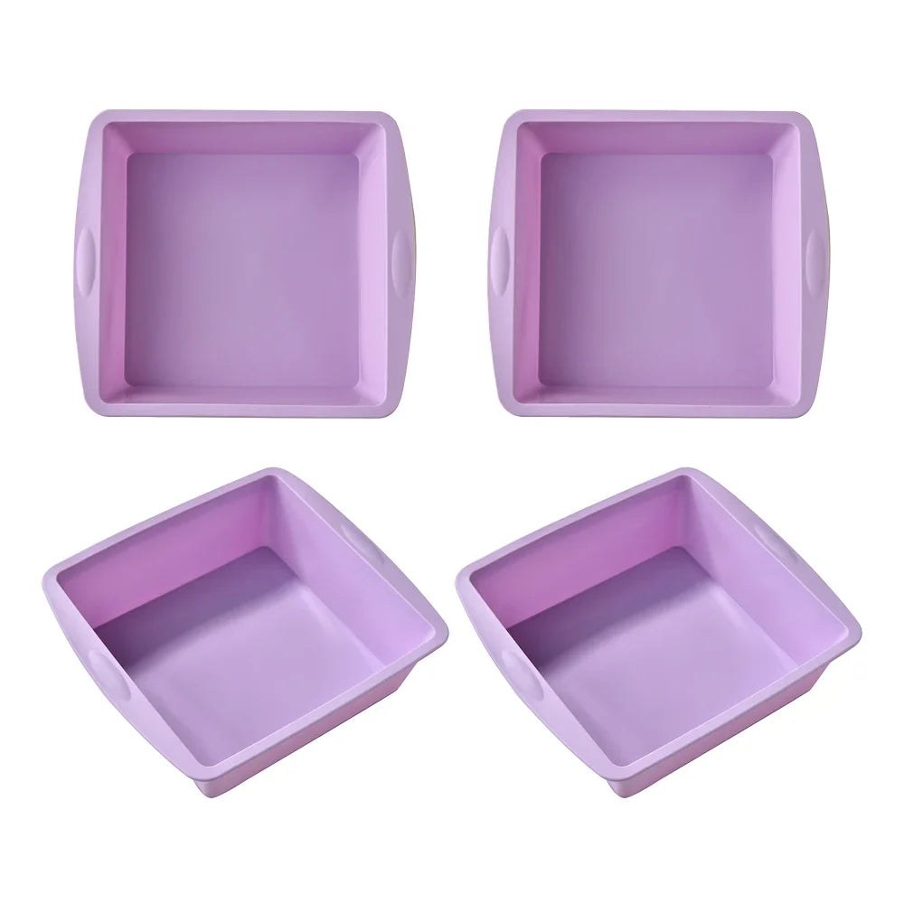 Silicone Square Cake Plate Nonstick With Anti Slip Handle