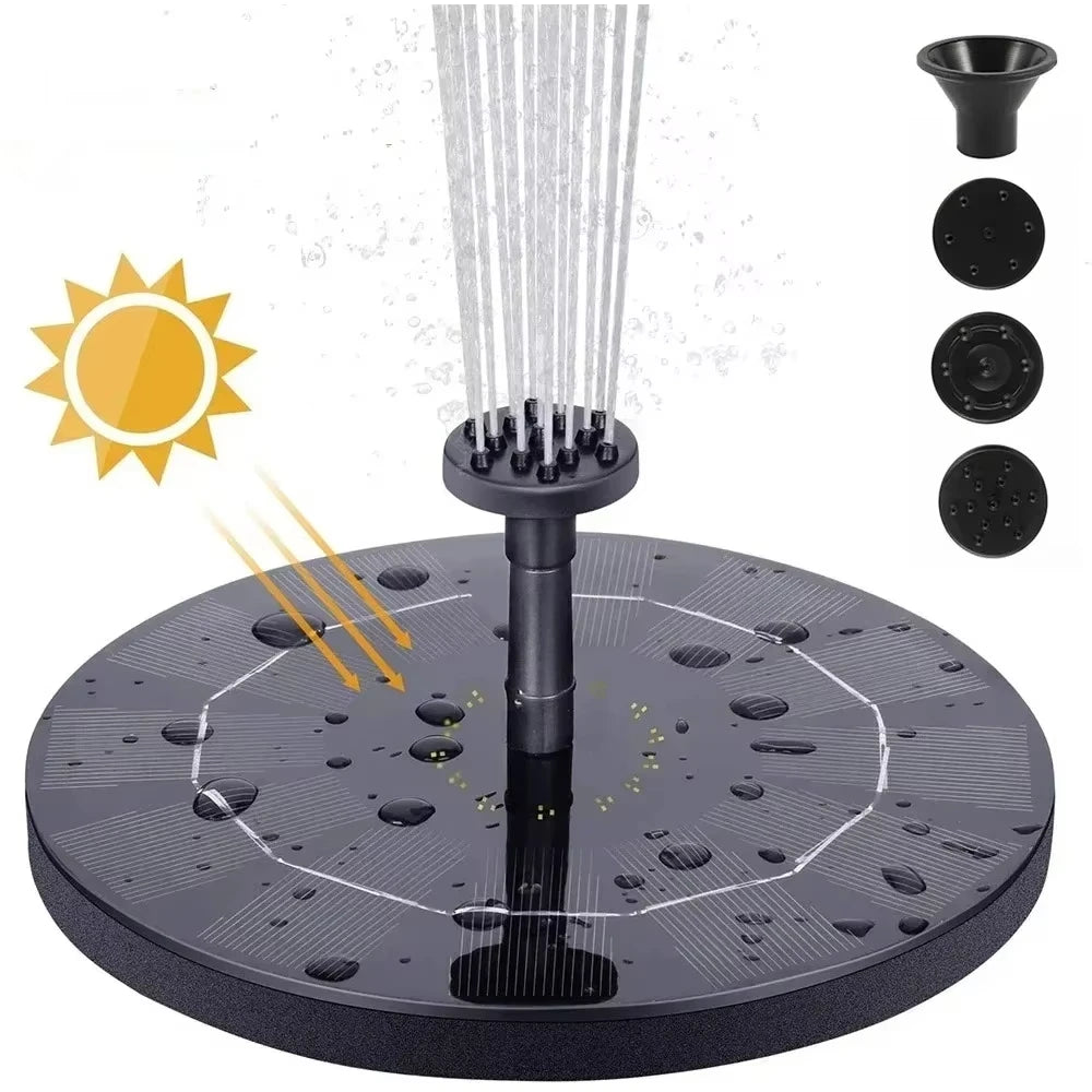 Solar Fountain Pump With Floating Panel 4 Nozzles Garden Pond