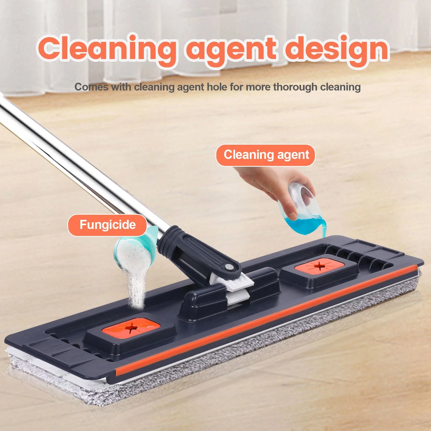 Microfiber Mop With Hands Free Bucket For Separate Clean And Dirty Water