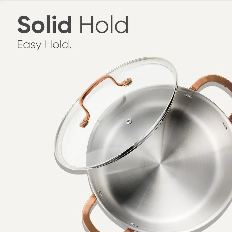 TriPly Stainless Steel Stockpot With Lid Induction Safe
