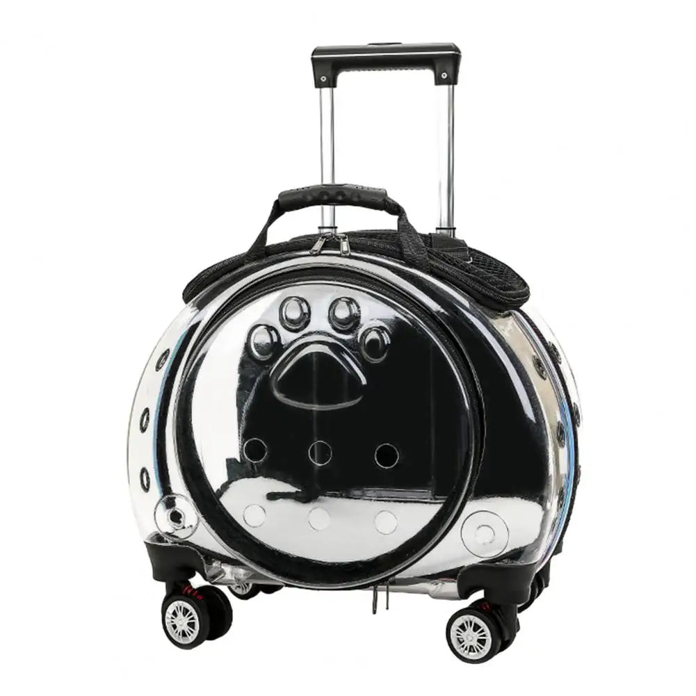 Pet Trolley Case With Clear Ventilation Holes And Silent Wheels