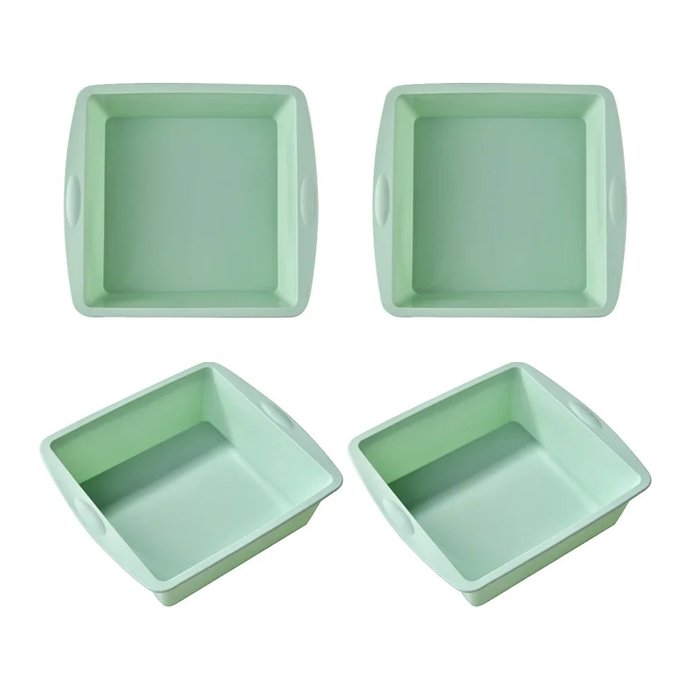 Silicone Square Cake Plate Nonstick With Anti Slip Handle