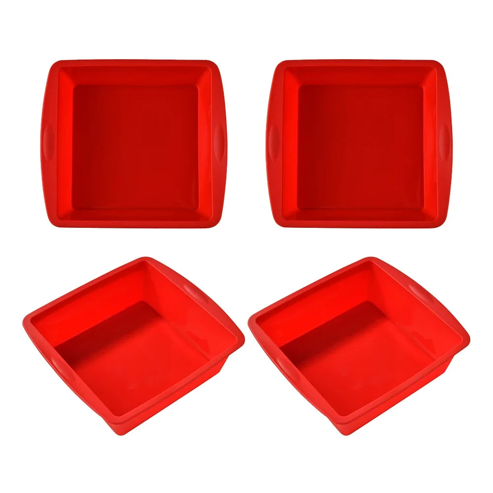 Silicone Square Cake Plate Nonstick With Anti Slip Handle