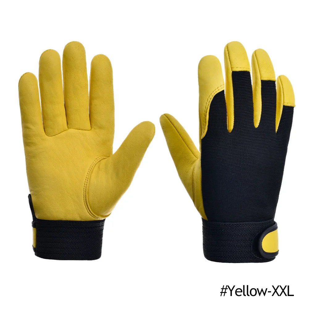 Cowhide Leather Work Gloves for Safety Labour Welding and Gardening