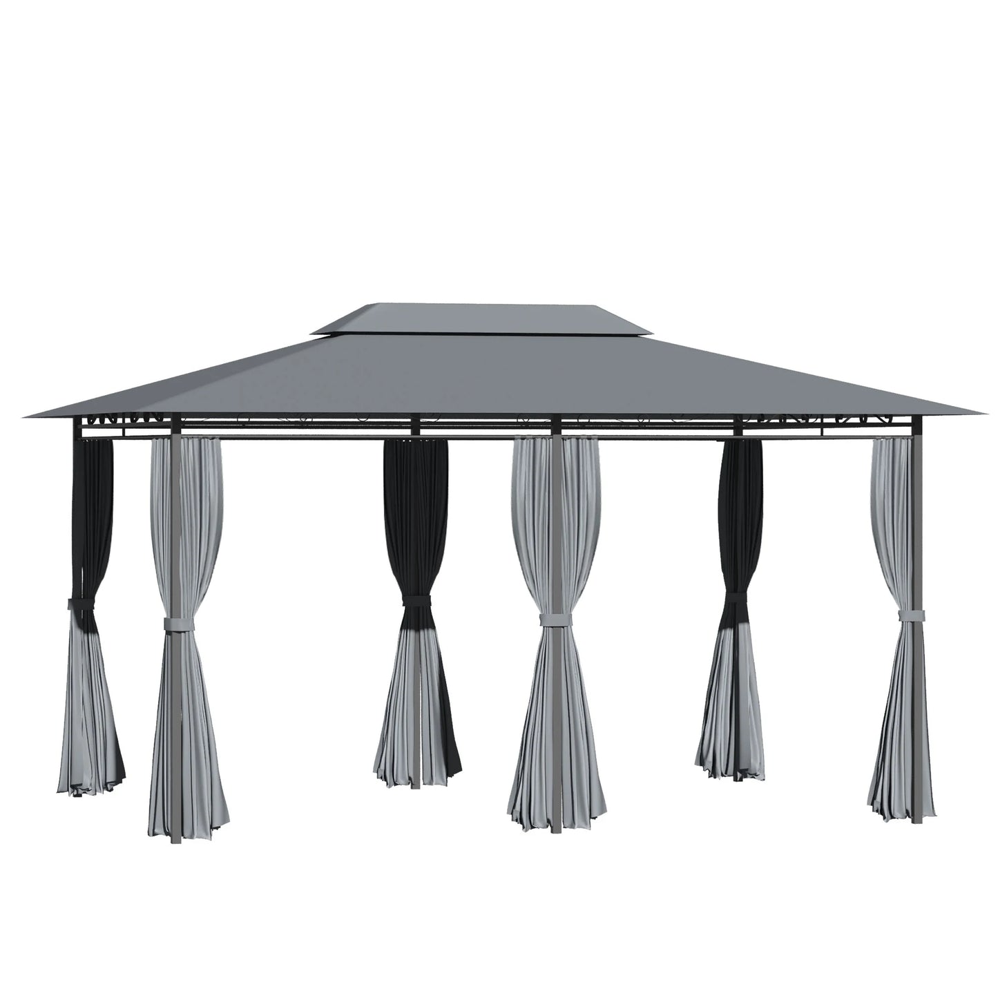 Outsunny Two Tier Ventilated Canopy Gazebo Shelter Outdoor