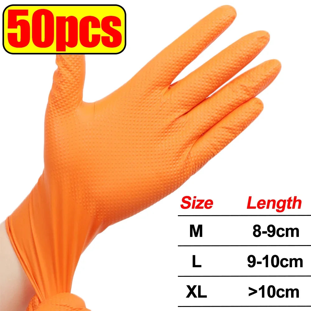 Heavy Duty Nitrile Gloves With Textured Grip For Mechanics And Garden