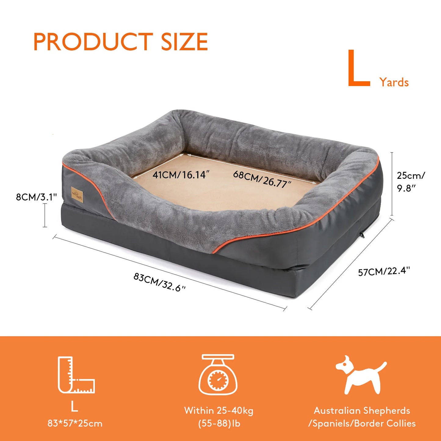 BINGOPAW Dog Bed With Anti Allergy Waterproof Fleece Cover